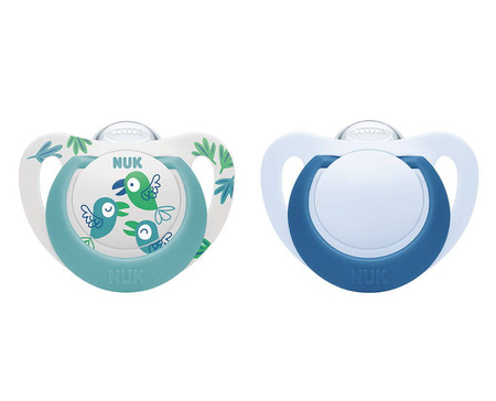 Nuk Smoczek uspokajający silikonowy 6-18 m-cy Star 2szt /box 402046
