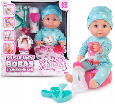 Lalka Natalia siusiający bobas z akcesoriami 30cm 121869
