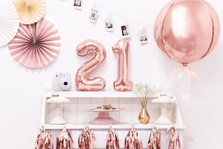 Balon foliowy cyfra 1 różowe złoto 35cm 779877