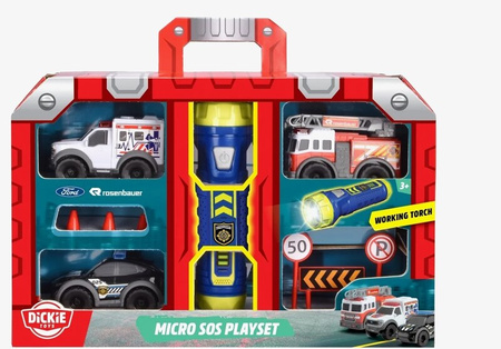 Dickie SOS zestaw 3 pojazdy z latarką 094132