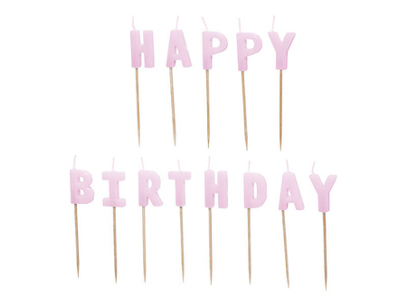 Świeczki urodzinowe Happy Birthday 13szt 2,5cm fioletowy 067561