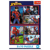 Puzzle Trefl 2x70 Pajęcze historie Marvel The Spiderman 344431