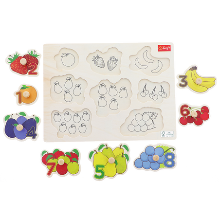 Trefl Zabawka drewniana Puzzle medium Fruits 616347