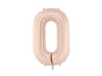 Balon foliowy cyfra 0 72cm ciemny beż 052772