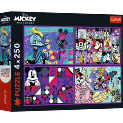 Puzzle Trefl 4x250 Seria przygód Myszki Miki 133080