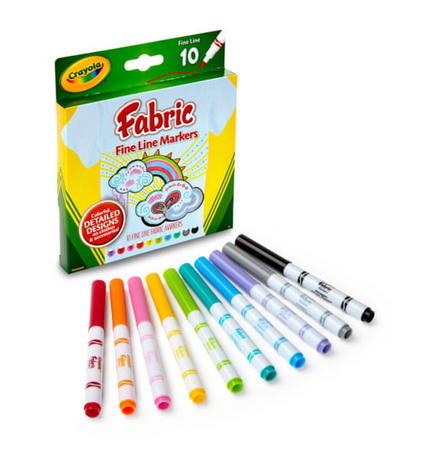 Crayola: zmywalne flamastry do tkanin 10 szt