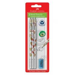 Faber-Castell Ołówki trójkątne Morski Świat 3szt + gumka blister 210185