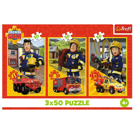 Puzzle Trefl 3x50 Ekipa z remizy Strażak Sam 348804