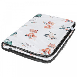 Kocyk Sredniaka Retro Fox z minky smoked pearl rozmiar 75x100 cm 419368