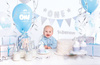 Zestaw dekoracji party - 1st birthday, srebrny