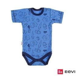 Body z krótkim rękawem sawanna niebieski/druk 086