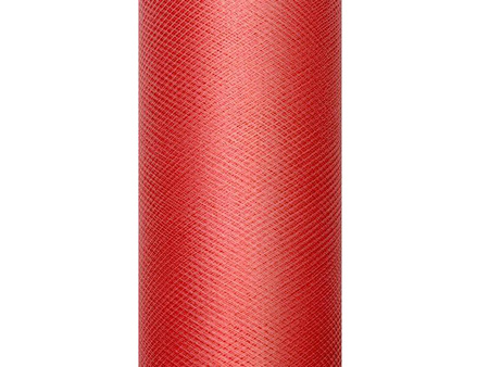 Tiul gładki, czerwony, 0,15 x 9m (1 szt. / 9 mb.)