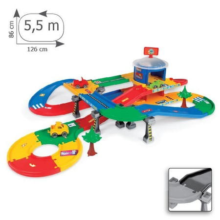 Play tracks garage garaż z trasą 5.5m wader 53130