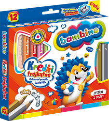 Maj kredki bambino trójkątne w opr.drewn.12kol+temperówka standard