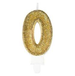 Świeczka cyferka premium nr 0 złota 220231