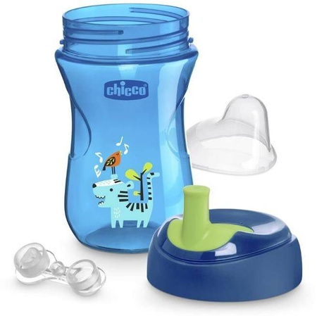 Chicco Kubek niekapek z ustnikiem w kształcie słomki 266 ml 12M+pink 070039