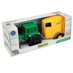 Farmer traktor z przyczepą na konia w kartonie wader 35023