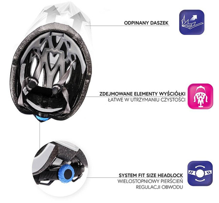 Kask rowerowy meteor shimmer l 58-61cm black 040267