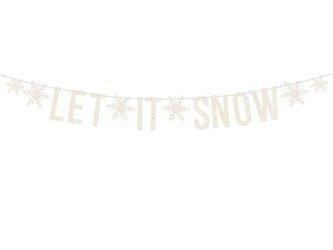 Baner let it snow, biały, 13x170cm
