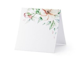 Wizytówki na stół - kwiaty, 7x7,5cm (1 op. / 25 szt.)