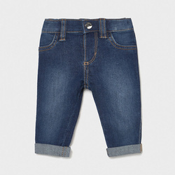 Mayoral spodnie długie dzianina kolor 45 blue rozmiar 6-9 m