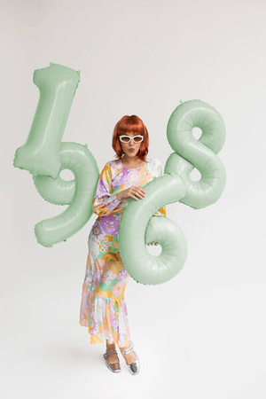 Balon foliowy cyfra 1 72cm zieleń 052635