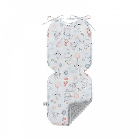 Duża Bambusowa wkładka do wózka Balony z minky glacier grey rozmiar 86x37cm 415605