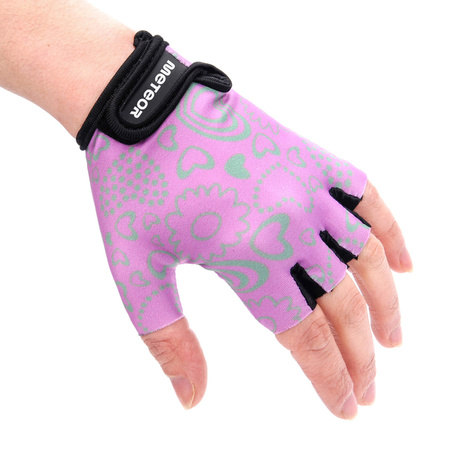 Rękawiczki rowerowe Meteor Kids XS Flower 024496