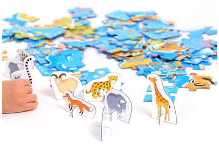 Czuczu: puzzle-mapa świata -zwierzęta 490098