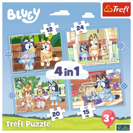 Puzzle Trefl 4w1 Bluey i jego świat 346374
