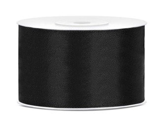 Tasiemka satynowa, czarny, 38mm/25m