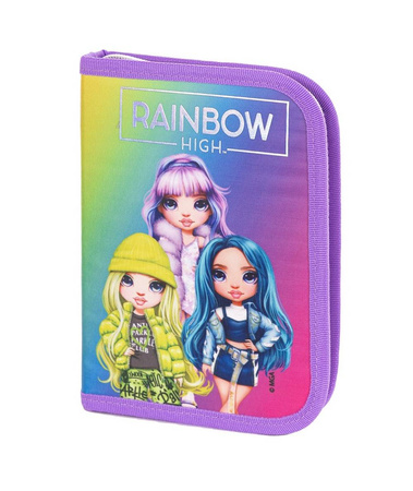 Piórnik pojedynczy dwuklapkowy bez wyposażenia RAINBOW HIGH SILVER 192871