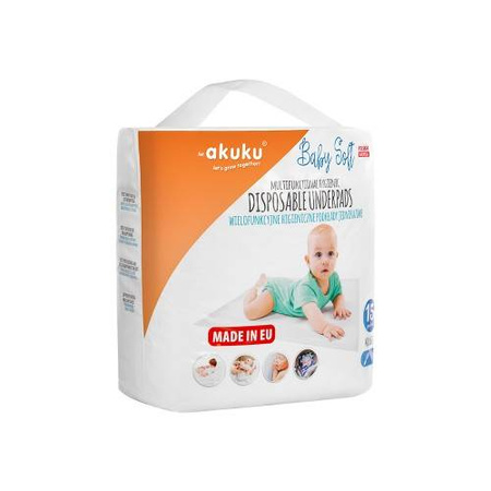Akuku podkład jednorazowy 40x60 baby soft 15 szt (20) 005000