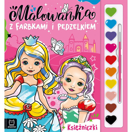 Malowanka z farbkami i pędzelkiem Księżniczki 137972