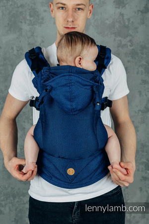 LennyLamb Moje pierwsze nosidełko ergonomiczne Lenny Go splot jodełkowy kobalt 702898