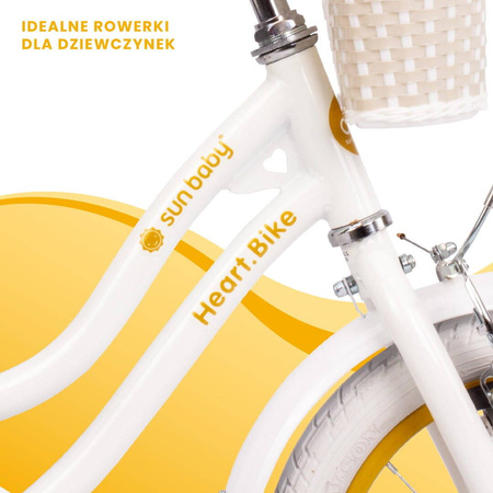 Rowerek 14 cali Heart bike biało złoty 350997 Rower