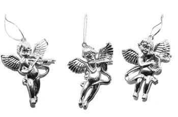Aniołki wiszące 3szt srebrne 225977