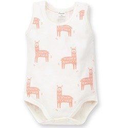 Body na ramiączkach happy llama 86 ecru druk pinokio