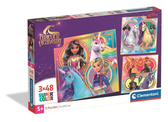 Clementoni Puzzle 3x48 Super Unicorn Academy 253258