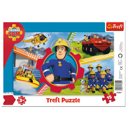 Puzzle trefl 15 ramkowe dzień strażaka strażak sam 31351
