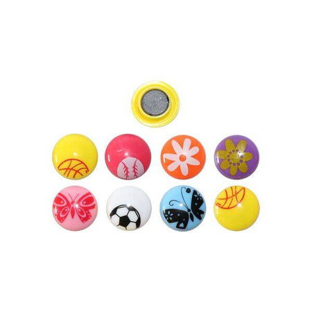 Magnesy do tablic 20mm 8szt wzorki 647981
