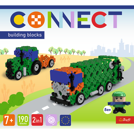 Trefl Klocki Connect Śmieciarka Traktor M 619751