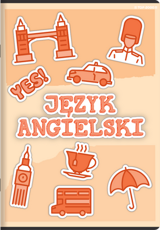 Zeszyt Top 2000 A5 60k krata z marginesem 70g Megamix Język Angielski 408161