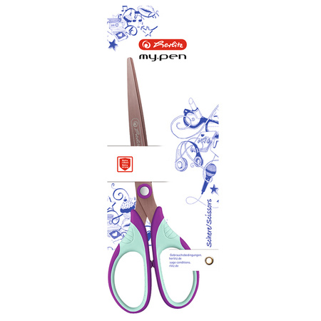Herlitz Nożyczki My Pen fiolet-mięta 375267