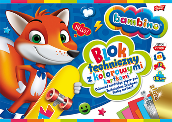 Blok techniczny z kolorowymi kartkami A3 10k BAMBINO (złota i srebrna kartka )Standard 003615