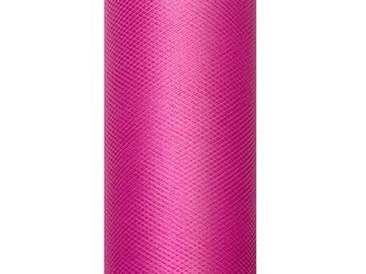 Tiul gładki, fuksja, 0,15 x 9m (1 szt. / 9 mb.)