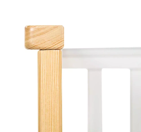 Klupś łóżeczko 120*60 iwo biały-sosna z szufladą i barierką