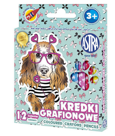 Kredki grafionowe Pieski 12kol Astra 160108