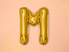 Balon foliowy litera "m", 35cm, złoty