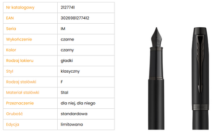 Parker 2127741 Pióro wieczne IM Achromatic Black 277412